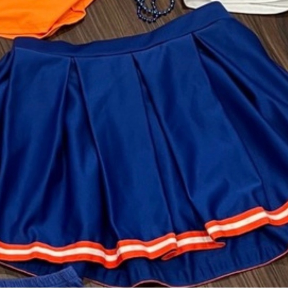 UF Florida Pleated Navy Blue Skirt with Orange Trim